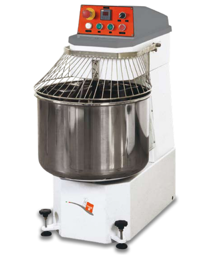 Spiral Mixer can handle 50 kgs (110 lbs) of dough, Two speed motor